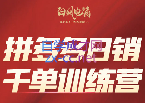 白凤电商·拼多多日销千单训练营(更新5月)-财兔窝项目网