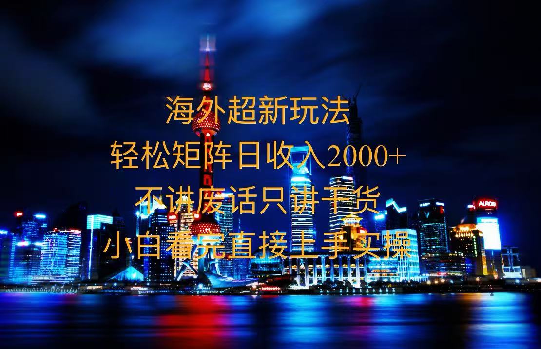2025全新海外暴力玩法，操作简单，小白轻松上手-财兔窝项目网