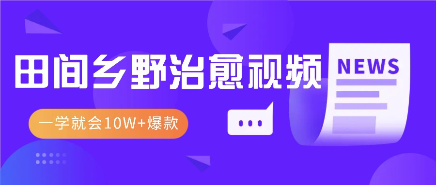 一学就会，1分钟教会你，10W+爆款田间乡野治愈视频(附提示词技巧)-财兔窝项目网