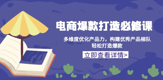 电商爆款打造必修课：多维度优化产品力，构建优秀产品梯队，轻松打造爆款-财兔窝项目网