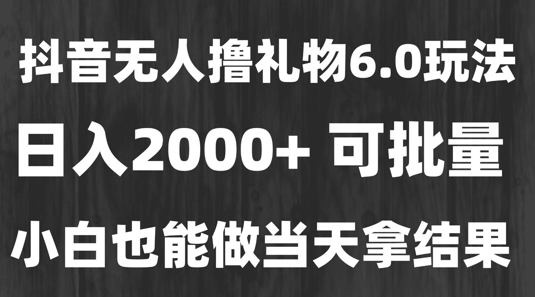 最新风口暴力撸金技术，无人撸礼物，长期稳定 一天收益2000+，小白当天…-财兔窝项目网