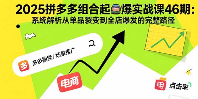 2025拼多多组合起爆实战课46期：系统解析从单品裂变到全店爆发的完整路径-财兔窝项目网
