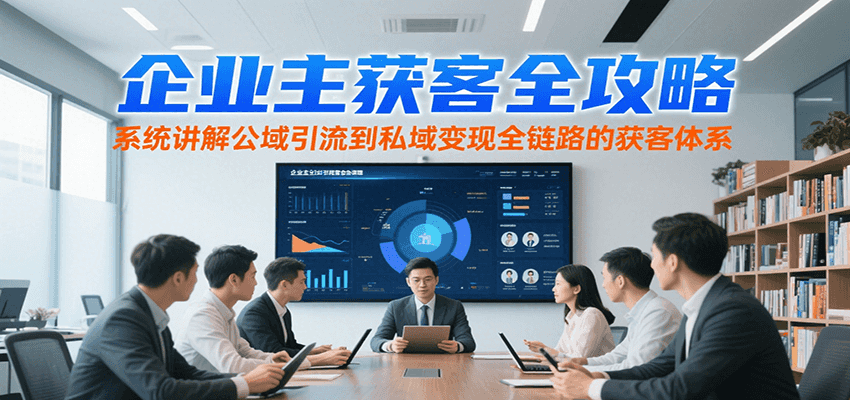 企业主获客全攻略，系统讲解公域引流到私域变现全链路的获客体系-财兔窝项目网