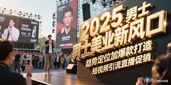 2025男士美业新风口，趋势定位加爆款打造，短视频引流直播促销-财兔窝项目网