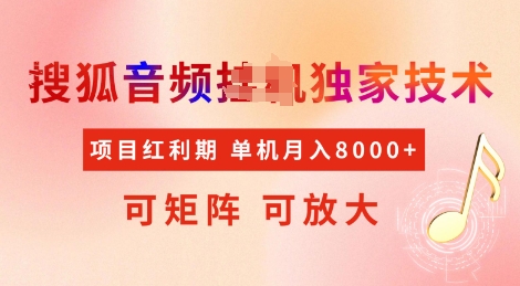 全网首发搜狐音频挂JI独家技术，项目红利期，可矩阵可放大，稳定月入8k【揭秘】-财兔窝项目网