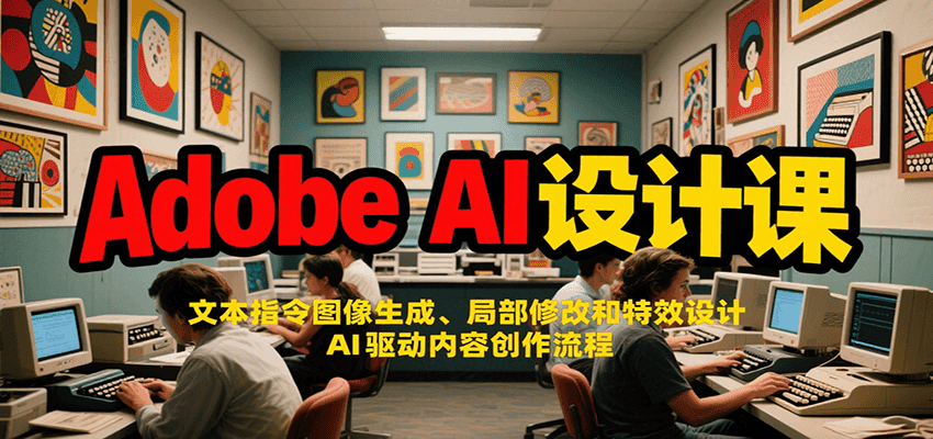 Adobe AI设计课：文本指令图像生成、局部修改和特效设计，AI驱动内容创作流程-财兔窝项目网