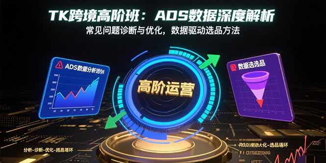 TK跨境高阶班：ADS数据深度解析，常见问题诊断与优化，数据驱动选品方法-财兔窝项目网