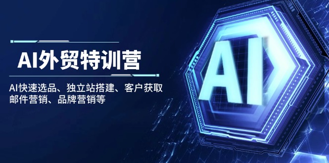 AI外贸特训营：AI快速选品、独立站搭建、客户获取、邮件营销、品牌营销等-财兔窝项目网