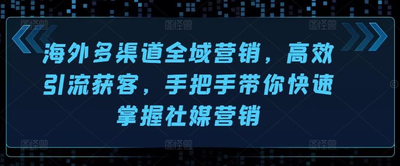 海外多渠道全域营销，高效引流获客，手把手带你快速掌握社媒营销-财兔窝项目网