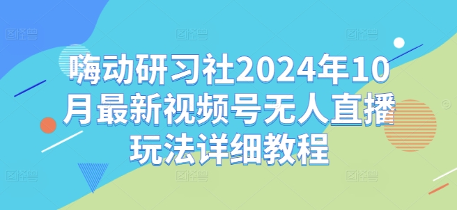 嗨动研习社2024年10月最新视频号无人直播玩法详细教程-财兔窝项目网