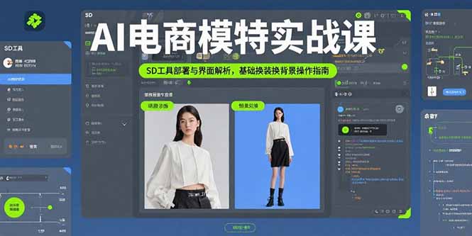 AI电商模特实战课，SD工具部署与界面解析，基础换装换背景操作指南-财兔窝项目网