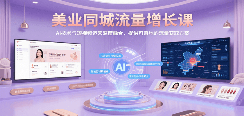 美业同城流量增长课，AI技术与短视频运营深度融合，提供可落地的流量获取方案-财兔窝项目网