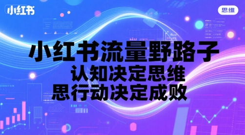 小红书流量野路子，认知决定思维，思维决定行动，行动决定成败-财兔窝项目网