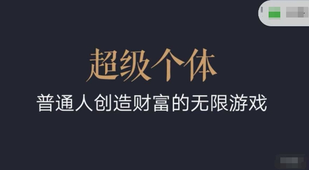 超级个体2024-2025翻盘指南，普通人创造财富的无限游戏-财兔窝项目网