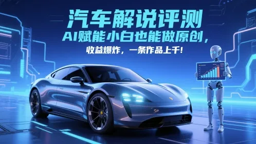 抖音汽车解说评测赛道，AI赋能小白也能做原创，收益爆炸，一条作品上千-财兔窝项目网