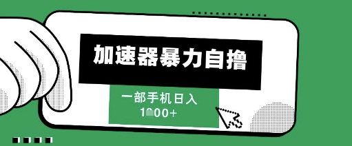 205新风口，加速器暴力自撸，单机日入1k+【揭秘】-财兔窝项目网