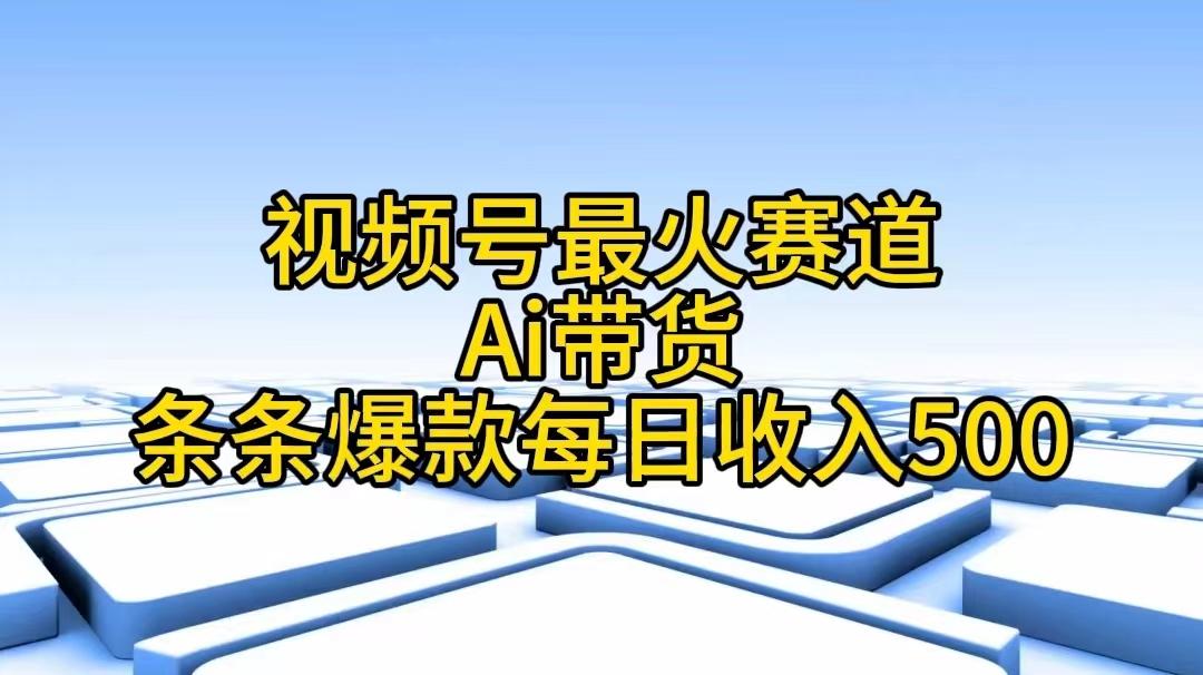 视频号最火赛道——Ai带货条条爆款每日收入500-财兔窝项目网