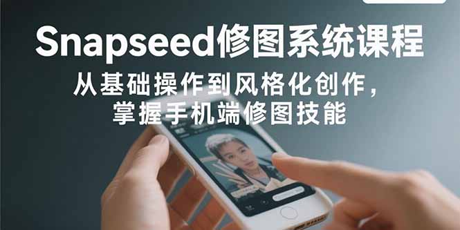 Snapseed修图系统课程：从基础操作到风格化创作，掌握手机端修图技能-财兔窝项目网