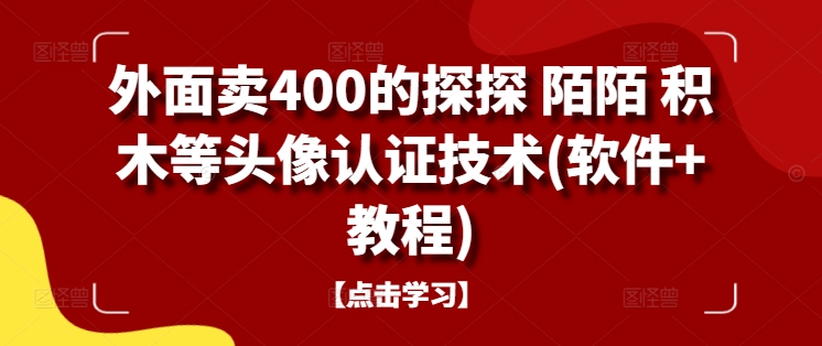 外面卖400的探探 陌陌 积木等头像认证技术(软件+教程)-财兔窝项目网