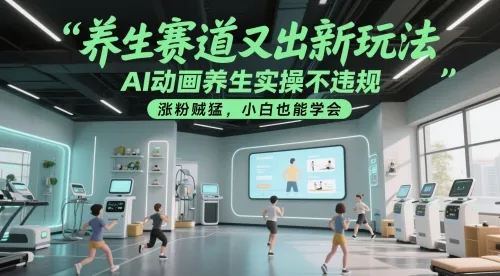 养生赛道又出新玩法，AI动画养生实操不违规，涨粉贼猛，小白也能学会-财兔窝项目网