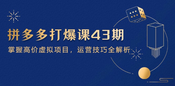 拼多多打爆课第 43 期，掌握高价虚拟项目，运营技巧全解析(15节-财兔窝项目网