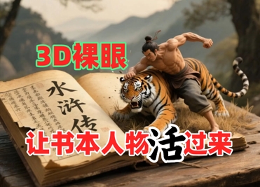 书本人物裸眼3D视频，新的玩法，流量超猛，保姆级教程-财兔窝项目网