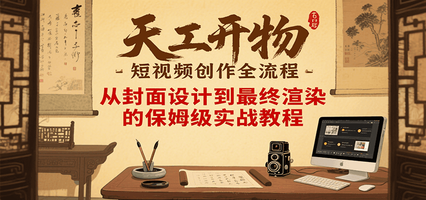 天工开物短视频创作全流程，从封面设计到最终渲染的保姆级实战教程-财兔窝项目网