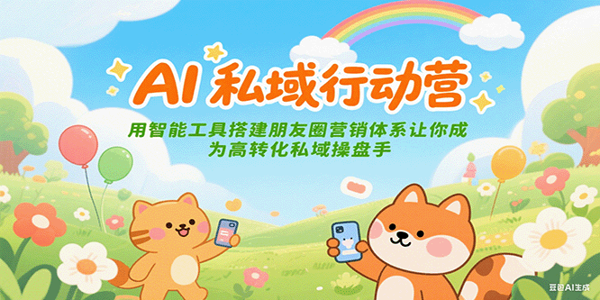 AI私域行动营：用智能工具搭建朋友圈营销体系让你成为高转化私域操盘手-财兔窝项目网