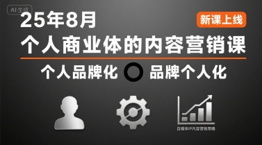 个人商业体的内容营销课25年8月，个人品牌化，品牌个人化，自媒体ip内容营销策略-财兔窝项目网