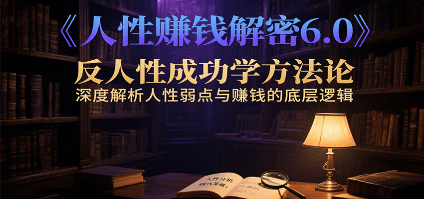 人性赚钱解密6.0，反人性成功学方法论，深度解析人性弱点与赚钱的底层逻辑-财兔窝项目网