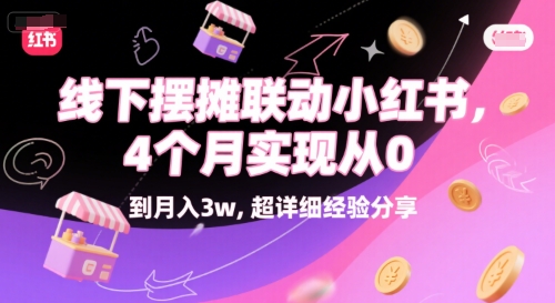线下摆摊联动小红书，4 个月实现从 0 到月入3w，超详细经验分享-财兔窝项目网