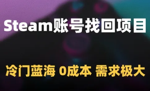Steam账号找回项目，冷门蓝海，0成本，需求极大-财兔窝项目网