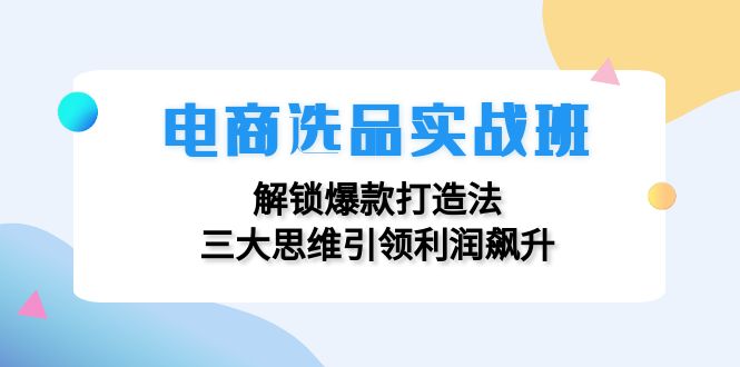 电商选品实战班：解锁爆款打造法，三大思维引领利润飙升-财兔窝项目网