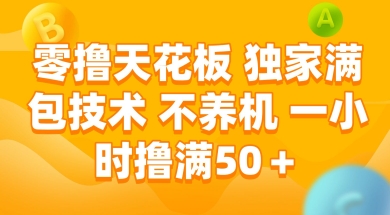 零撸天花板，独家满包技术 不养机 一小时撸满50+【揭秘】-财兔窝项目网