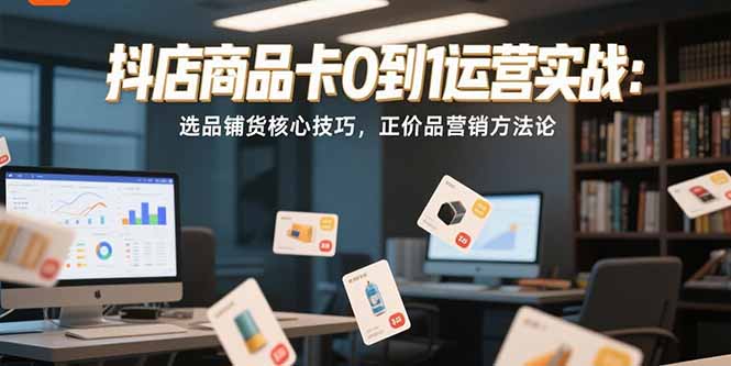 抖店商品卡0到1运营实战：选品铺货核心技巧，正价品营销方法论-财兔窝项目网