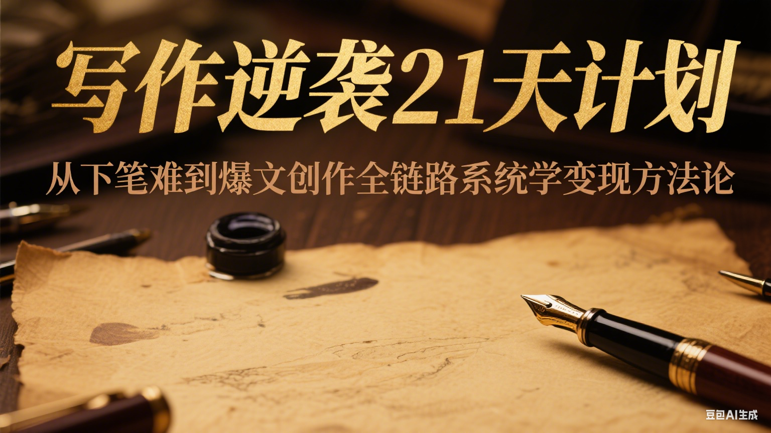 写作逆袭21天计划：从下笔难到爆文创作全链路系统学变现方法论-财兔窝项目网