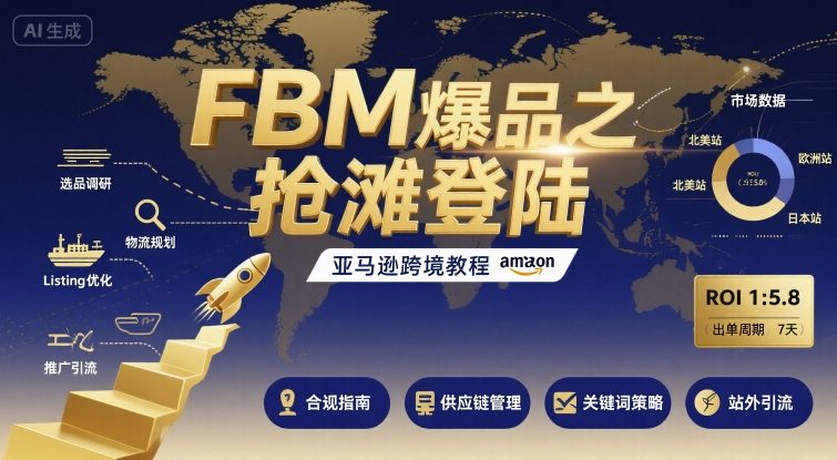 FBM爆品之抢滩登陆-亚马逊跨境教程-财兔窝项目网