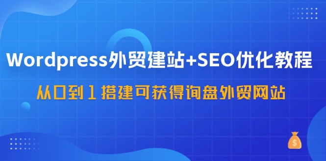 WordPress外贸建站+SEO优化教程，从0到1搭建可获得询盘外贸网站(57节课)-财兔窝项目网