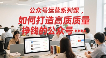 公众号运营系列课，如何打造高质量挣钱的公众号-财兔窝项目网