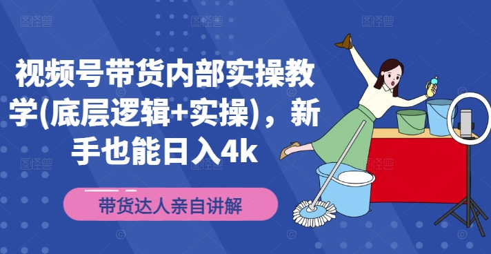视频号带货内部实操教学(底层逻辑+实操)，新手也能日入4k-财兔窝项目网