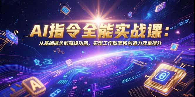 AI指令全能实战课：从基础概念到高级功能，实现工作效率和创造力双重提升-财兔窝项目网
