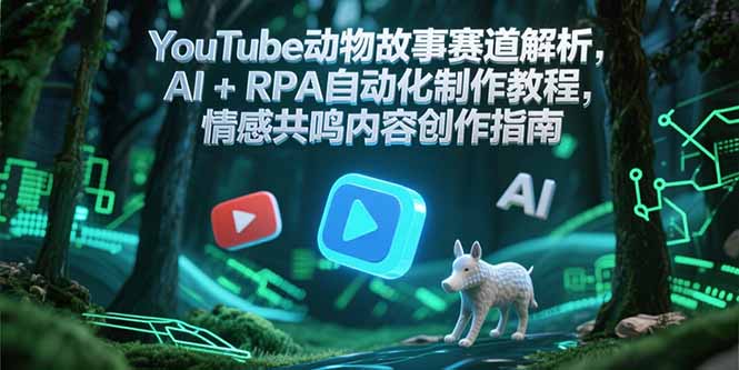YouTube动物故事赛道解析，AI+RPA自动化制作教程，情感共鸣内容创作指南-财兔窝项目网