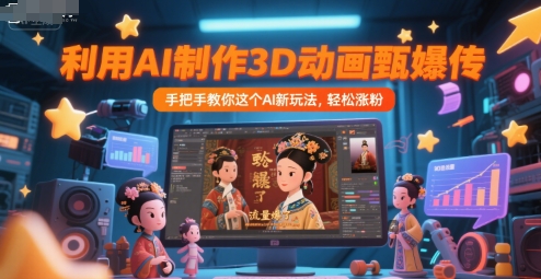 利用AI制作3D动画甄嬛传，流量爆了，手把手教你这个AI新玩法，轻松涨粉-财兔窝项目网
