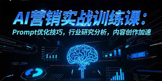 AI营销实战训练课：Prompt优化技巧，行业研究分析，内容创作加速-财兔窝项目网