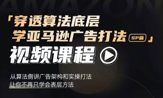 穿透算法底层，学亚马逊广告打法SP篇，从算法侧讲广告架构和实操打法，让你不再只学会表层方法-财兔窝项目网