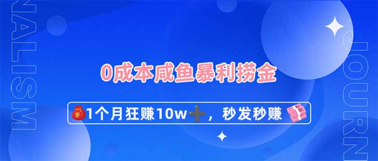 0成本闲鱼暴利捞金，1个月狂赚10W+，秒发秒赚新玩法-财兔窝项目网