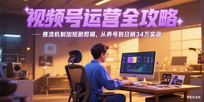 2025视频号运营全攻略，推流机制加短剧剪辑，从养号到日销34万实战-财兔窝项目网