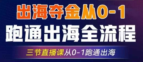 2025出海夺金从0-1跑通出海全流程，三节直播课从0-1跑通出海，教你用AI跑通全流程-财兔窝项目网