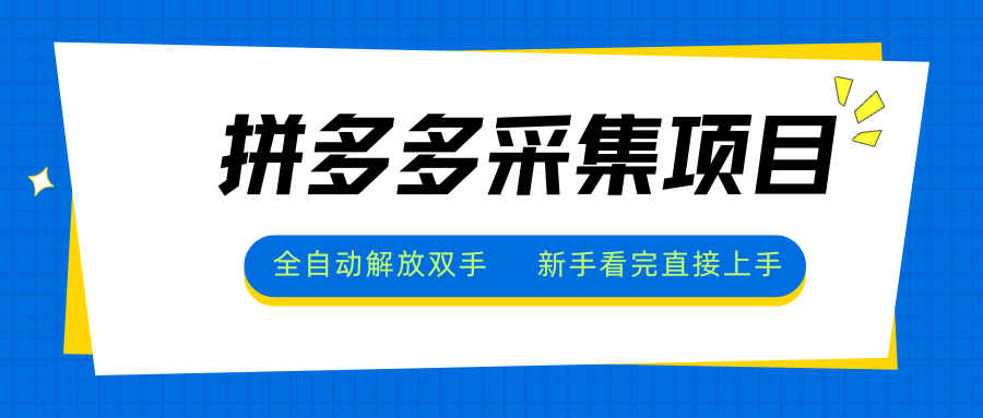 拼多多采集项目，全自动解放双手，单号日入30+-财兔窝项目网