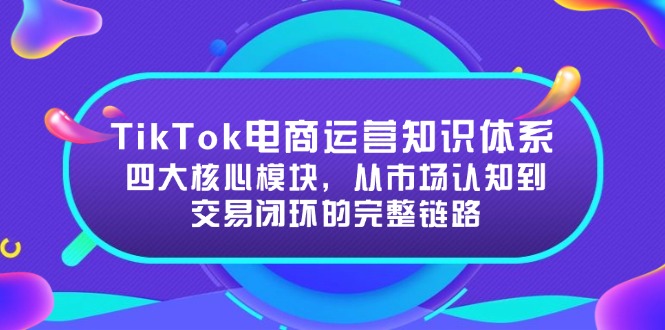 TikTok电商运营知识体系：四大核心模块，从市场认知到交易闭环的完整链路-财兔窝项目网